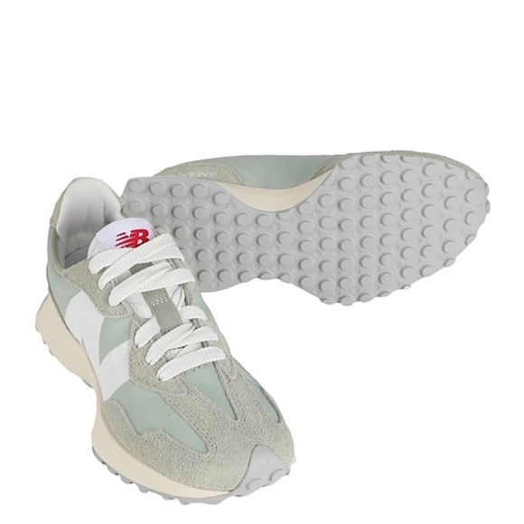 New Balance Sage Green and White Sneakers - Picture 3 of 9